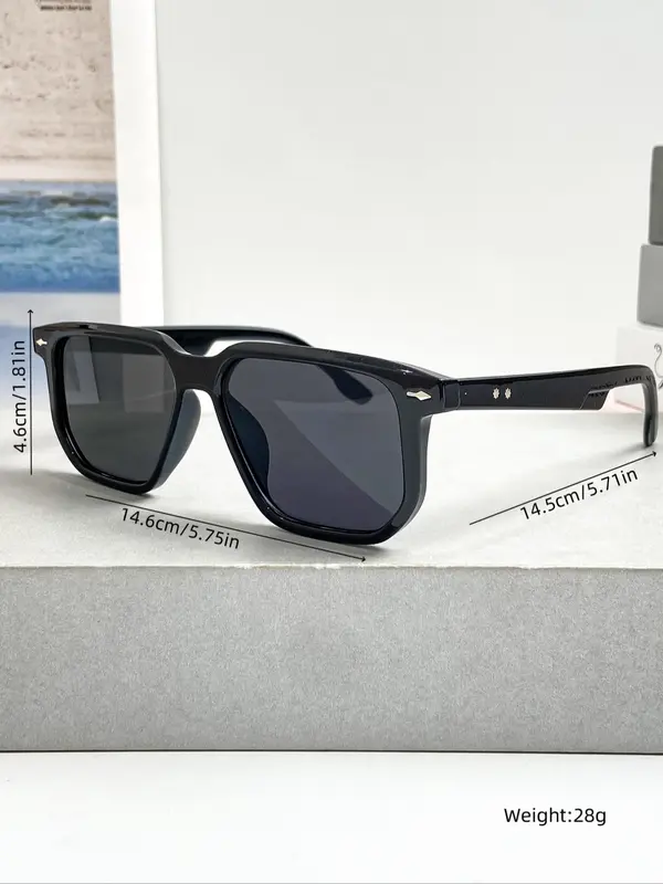 Unisex Street Trend Tortoiseshell Rectangle Frame Sunglasses, Trendy Vintage Sunglasses for Everyday Use, Fashion Accessories for Outdoor Activities 1