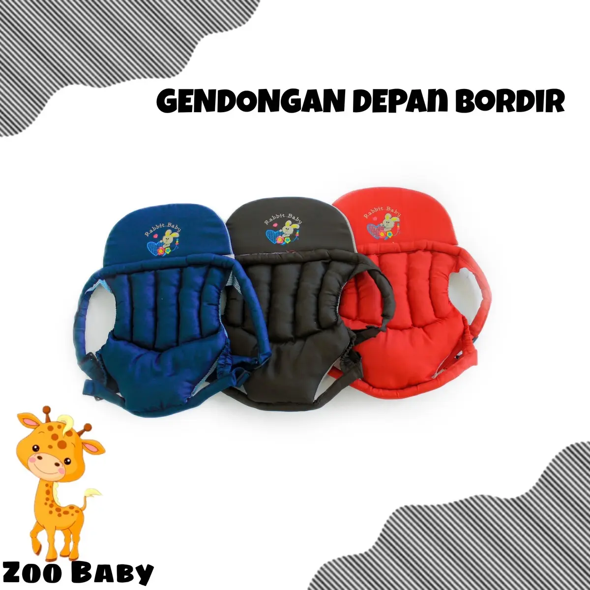 Gendogan topi depan motif rabit baby