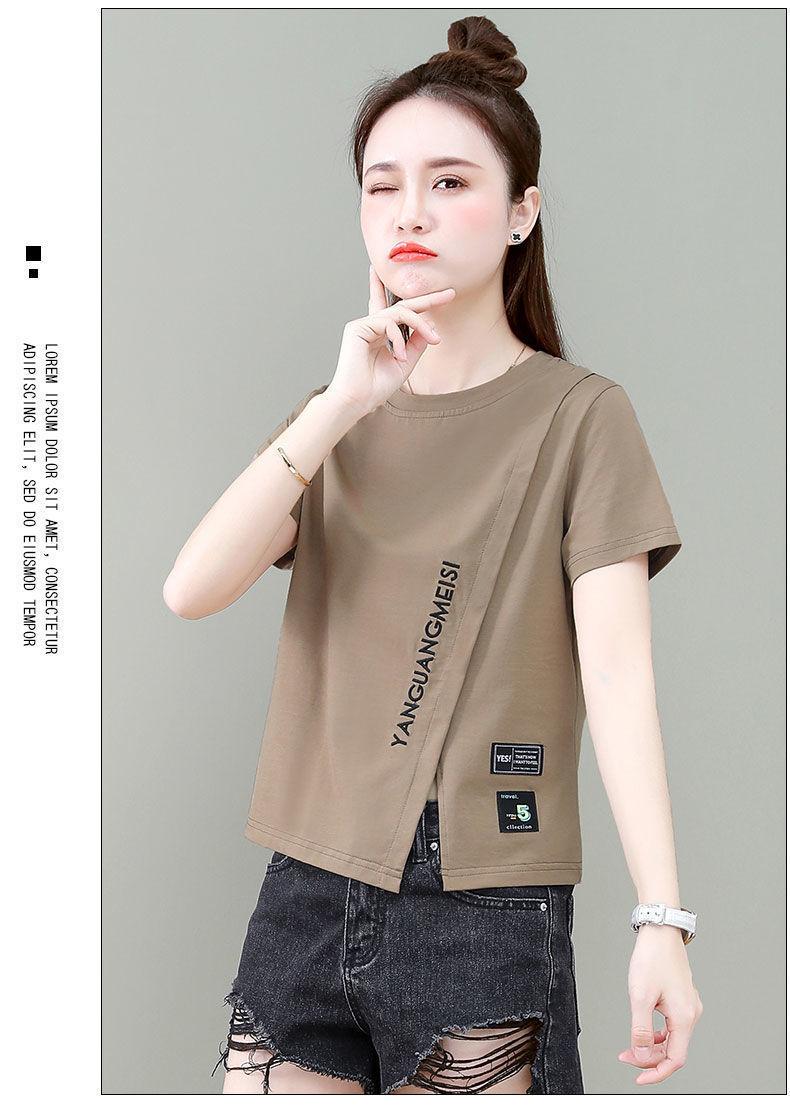 Product Introduction of Kemeja-T Lengan Pendek Bersaiz Kecil, Ketibaan Baru, Untuk Wanita, Gaya Korea, Trendi, Sesuai untuk Musim Panas 2022, Rekaan Cantik, Slim Fit, Pakaian Atas Pendek 10