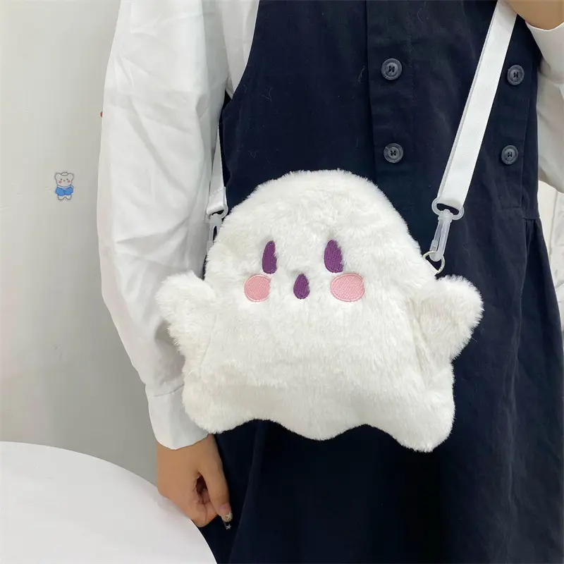 Túi Vải Hoạt Hình, Thiết Kế Ma Dễ Thương, Túi Nhồi Bông Thời Trang Và Thường Ngày Dễ Phối Đồ Túi Messenger Túi Đeo Vai, Dành Cho Nữ, Ví Tote