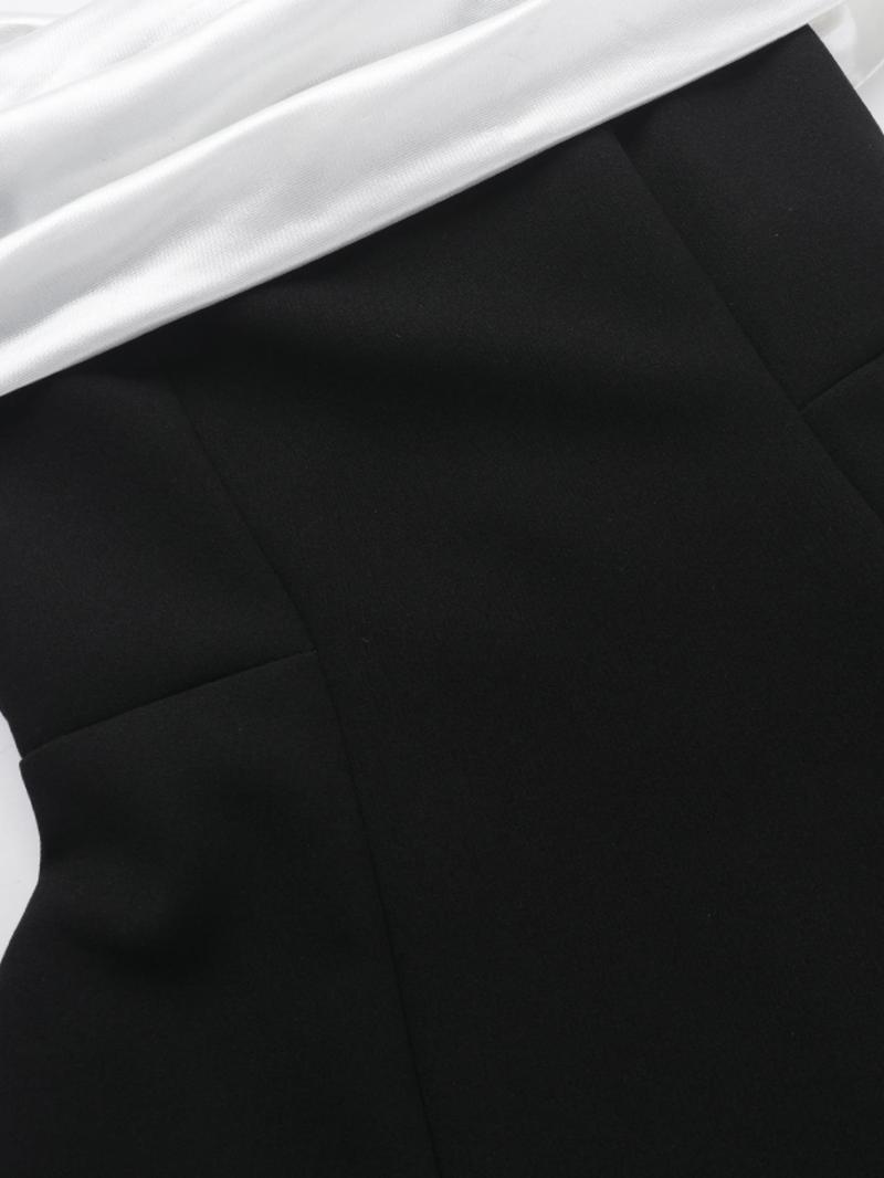 Product Introduction of Women's Colorblock Big Bow Decor Off The Shoulder Dress, Elegant Fashion Casual A Line Short Dress for Daily Outdoor Wear, Women Dress for Spring & Fall 7