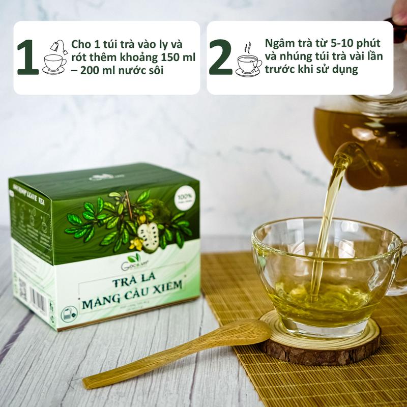 Product Introduction of Trà lá mãng cầu xiêm túi lọc Goce - 40g (20 túi x 2g) - Nước Trà, Tea 21