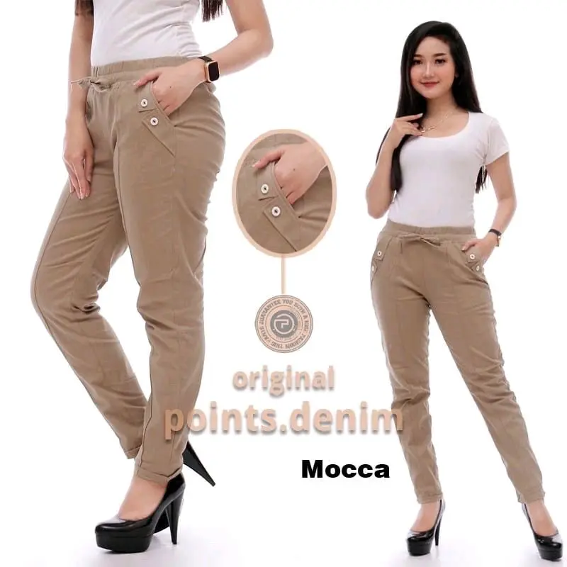 baggy pants combed diamod import kain tebal dan melar 4