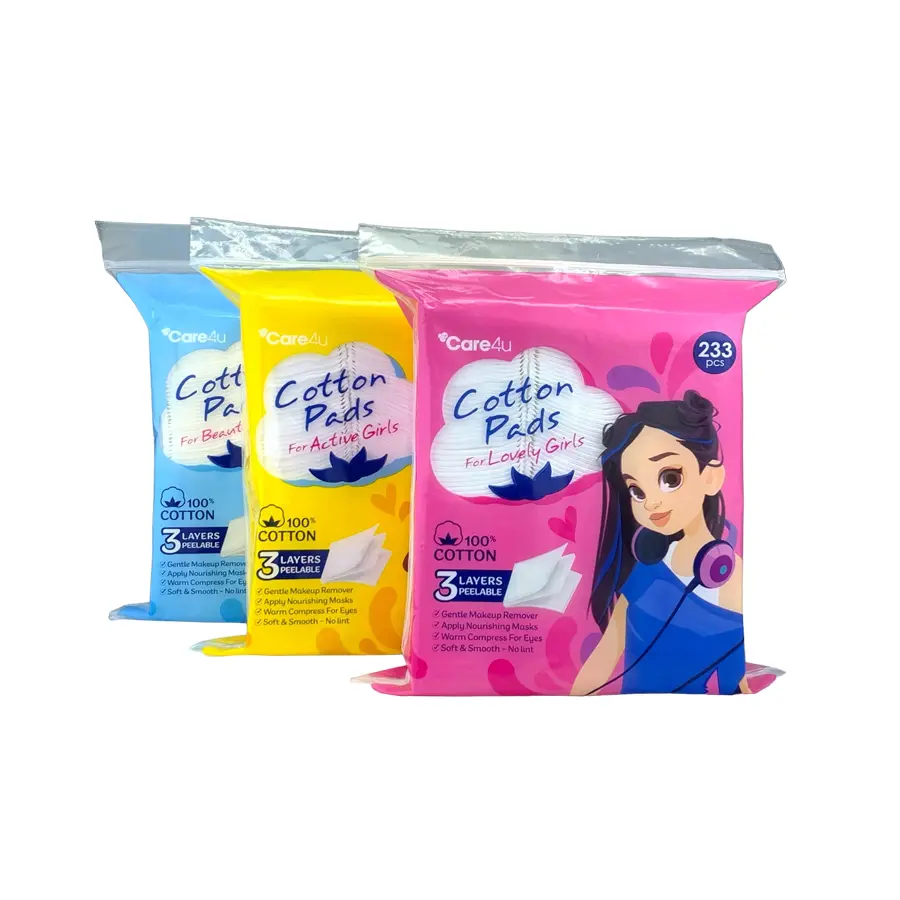 Combo 5 Bông tẩy trang Care4u 3 lớp dùng làm toner pad 233m