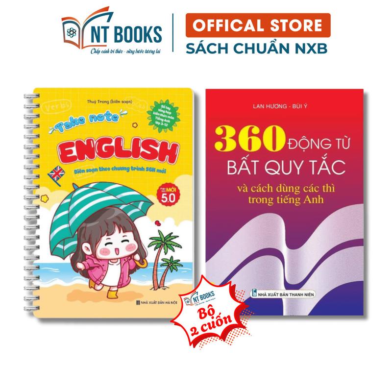  Sách - Sổ Tay Take Note Tiếng Anh English 5.0 Và 360 Động Từ Bất Quy Tắc Trong Tiếng Anh Mới Nhất 