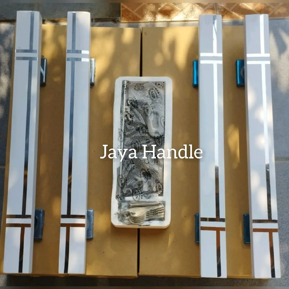Paket hemat 4 pcs handle pintu(stainless teel)dan 1 set body kunci  45cm 60cm 80cm