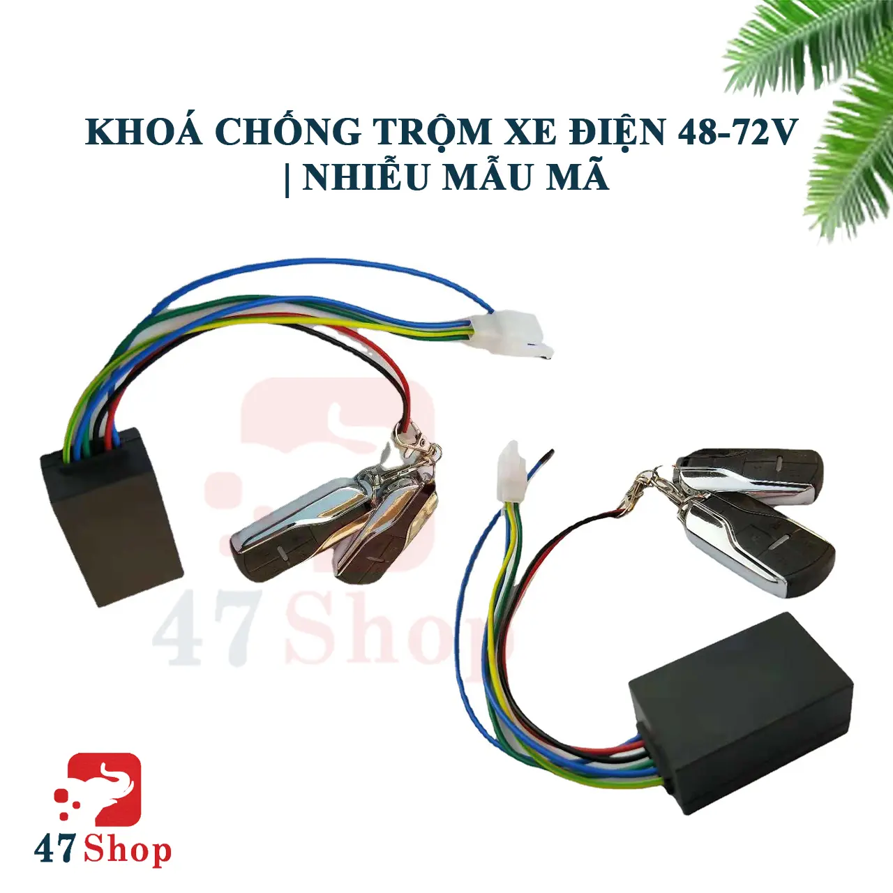 Bộ khóa chống trộm dùng cho xe điện, sử dụng nguồn điện 48V-72V kèm 2 remote điều khiển từ xa