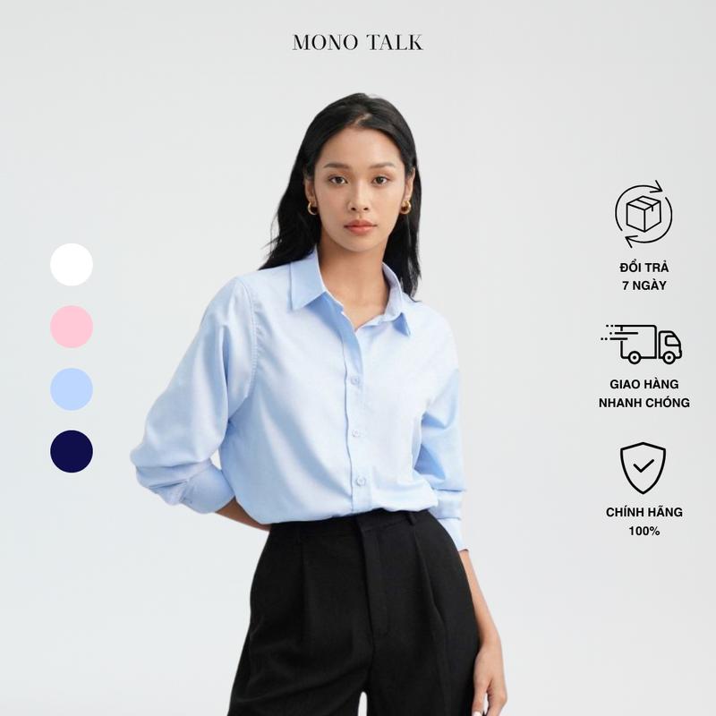 Áo Sơ Mi Nữ MONOTALK form gọn ít nhăn _ MFOT22S-T10002FT Link mới