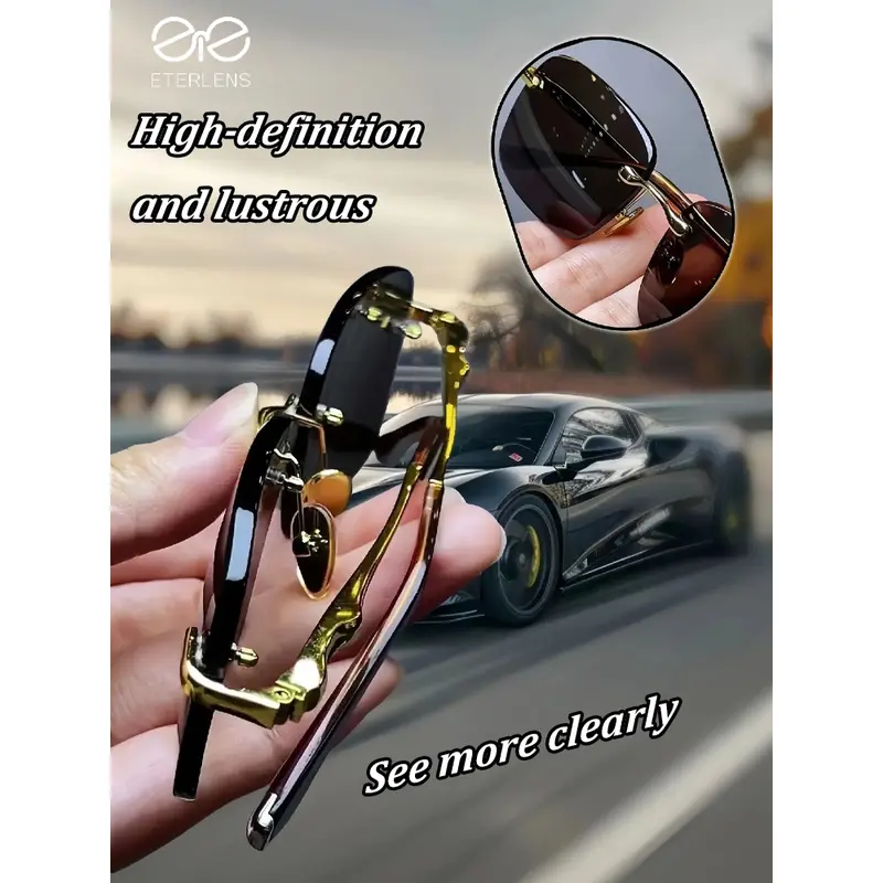 Men's UV protection crystal stone fishing goggles sunglasses for driving 2
