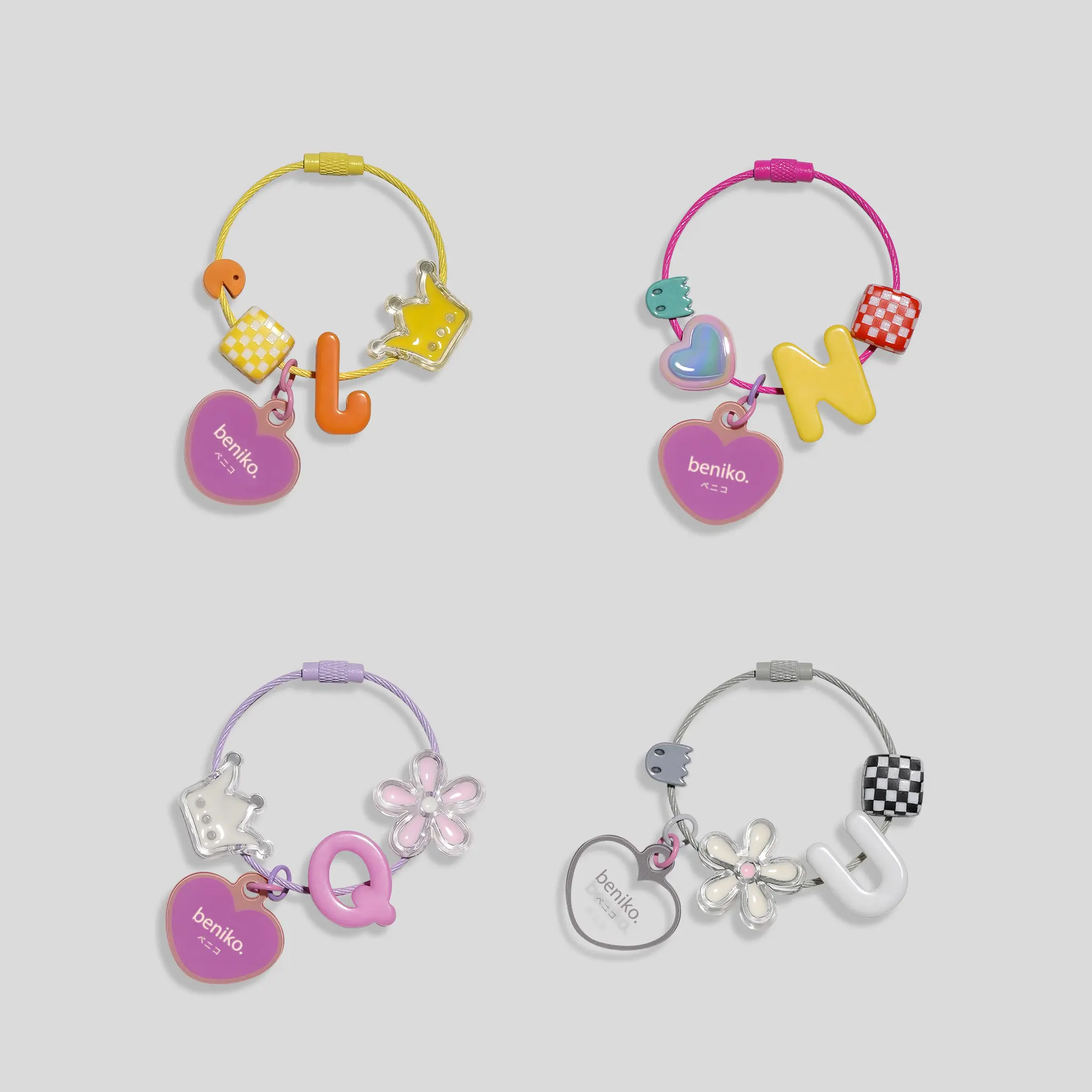 ABC Charm - Candy Collection box hộp thiếc Móc treo túi charm nhựa nhiều màu sắc