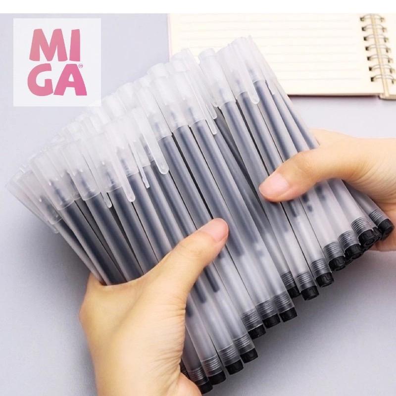 (Tặng 50 ngòi) Combo 40 bút Gel nước bút bi MiGa văn phòng mực Gel 0.5mm đều nét chữ đẹp đủ màu sắc mực Đen Xanh Đỏ