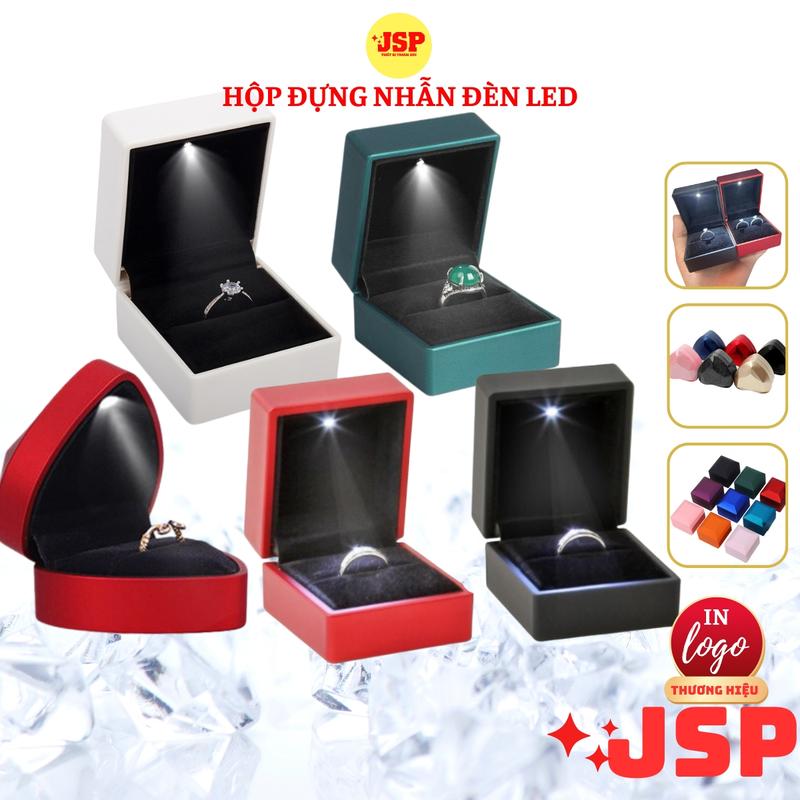 Hộp đựng nhẫn có đèn Led nhận in LOGO cao cấp hộp đựng nhẫn cưới hộp cầu hôn trang sức JSP Lắp Ráp tận xưởng