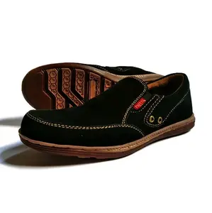 Sepatu slip on casual pria sepatu santai sol sudah dijahit
