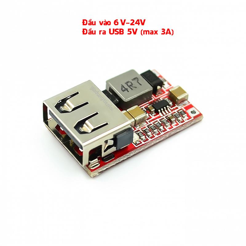 Mạch sạc điện thoại đầu vào (0.9~5V) hoặc (6V-24V)  đầu ra USB 5V 4