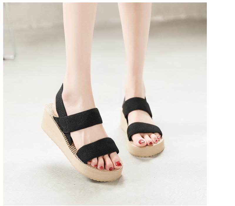 Product Introduction of New Arrival lady wedge sandals heels Beach sandal 4