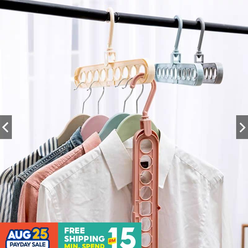 1pcs Multi-function Clothes Hanger Folding Magic Wardrobe Drying ...