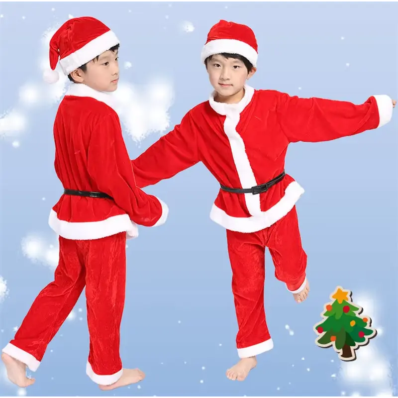 Trang Phục Hóa Trang Giáng Sinh, Cho Trẻ Em Và Trẻ Em, Ông Già Noel, Bộ Trang Phục Giáng Sinh Cho Bé, Váy, Quần, Áo, Mũ, Áo Choàng, Thắt Lưng, Thích Hợp Cho Bé Trai Và Bé Gái 6