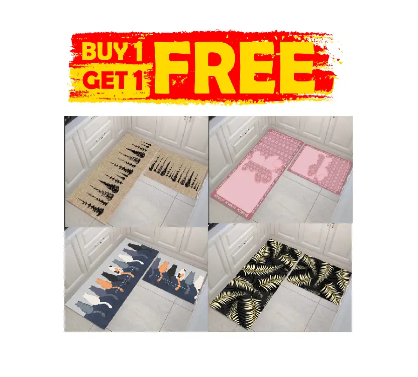 Buy 1 FREE 1  Size M Kitchen Carpet Mat Anti Slip Nordic 5D 3D Karpet Janji Gulung Dapur Pintu Bilik Velvet Crystal Licin