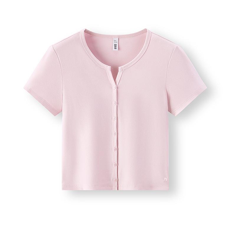 Áo Thun ngắn Tay Bán Chạy, Semir, Dành Cho Nữ, Chiều Dài Ngắn, Nhỏ Vừa Vặn Sang Trọng, Phong Cách Mùa Hè 2025, Thiết Kế Thêu, Áo Cardigan Vừa Vặn, Dễ Phối Đồ, Hàng Mới Về