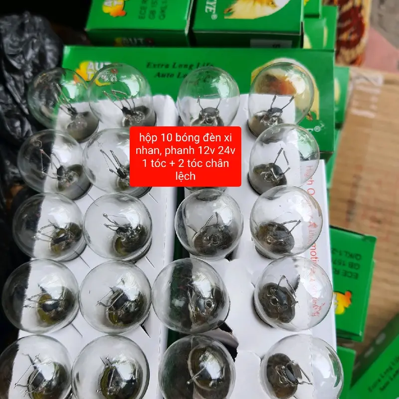 hộp 10 bóng đèn xi nhan, đèn phanh 12v 24v 21w xe tải, xe hơi, máy công trình Phụ Tùng 0