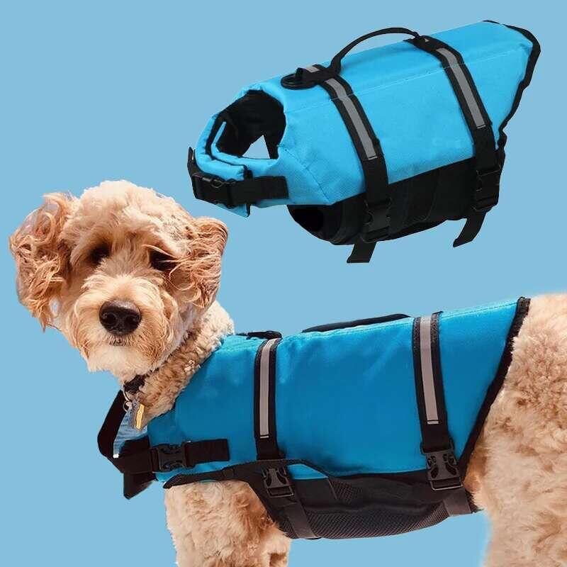 Product Introduction of Ripstop Reflective Adjustable Life Jacket Dogs with Rescue Handle for Swimming 0