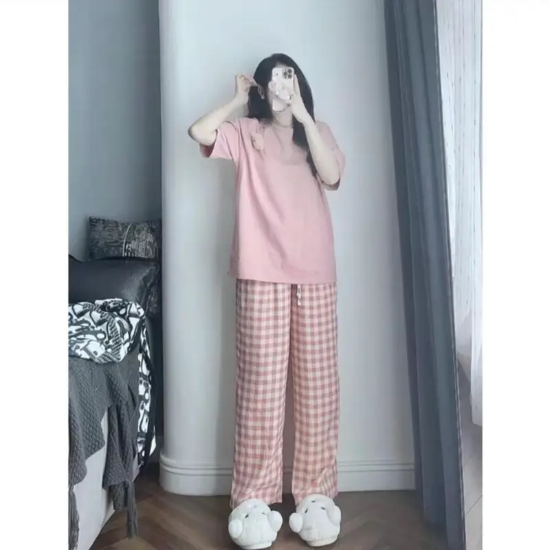 Quần đũi kẻ nữ cạp chun dây rút điều chỉnh chất mát, fom nhỏ. Women Pants Ong 2