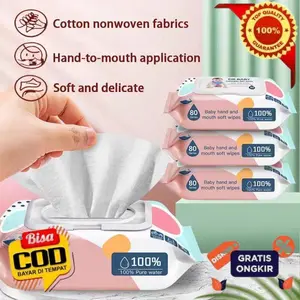 [TR] NAF- PROMO 6pack Tisu Basah Bayi 80 Lembar 100% Pure Water Cleaning Wet Wipes Banyak Varian Tissue Bayi Green Pink