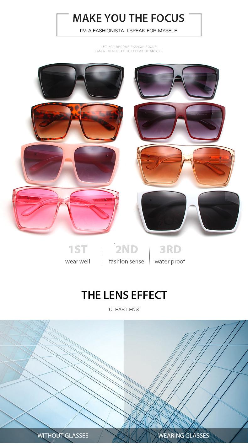 Product Introduction of New Large Frame Square Sunglasses Female Personality Metal Strip Sunglasses Trendy Glasses 7