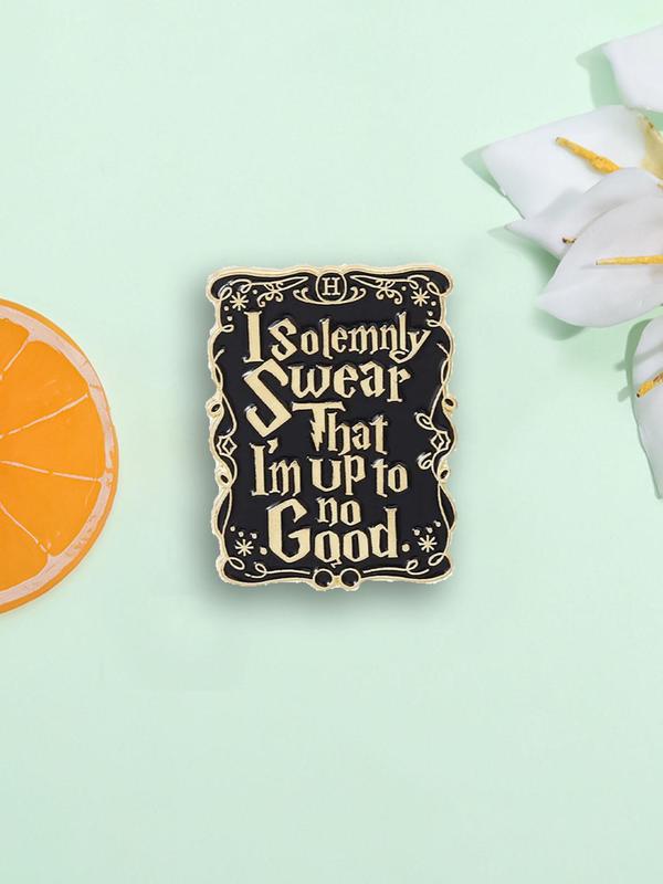 Letters Design Brooch, Fashion Magic Themed Enamel Pins for Party, Daily Clothing Decor, Enamel Pins, Trendy All-match & Exquisite Brooch for Birthday Gift 2