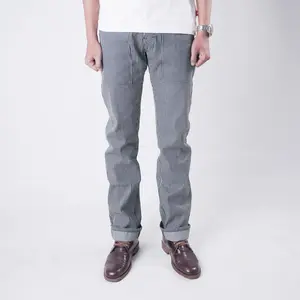 EARTHY GENOVA - HICKORY FATIGUE Denim Hickory Slim Straight Cut Pants