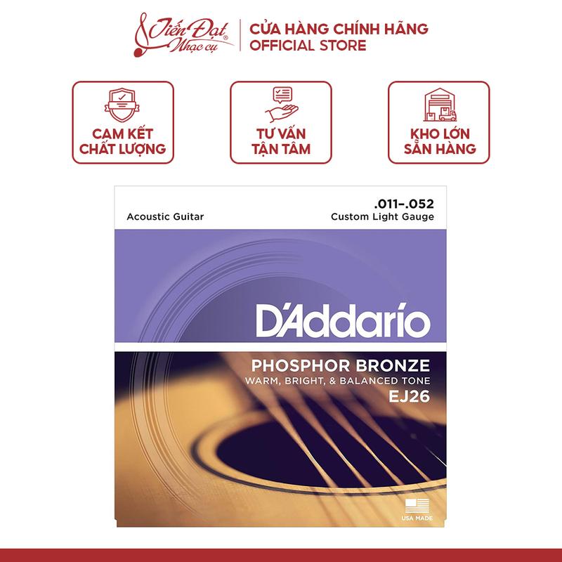 Bộ Dây Đàn Guitar Acoustic D'Addario EJ13 EJ26 ULTRAPACK EJ910- EJ26
