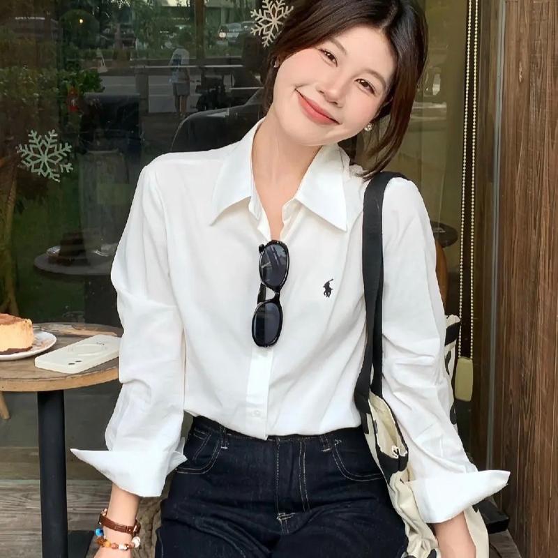 Product Introduction of Áo sơ mi nữ thiết kế kiểu dài tay thêu hình ngựa TOYOUstyle - áo sơ mi form rộng women top 2