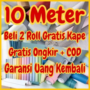 Wallpaper Dinding 10 m 10 meter 45 cm x 10 m MOTIF POLOS EMBOS BUNGA SALUR KAIN