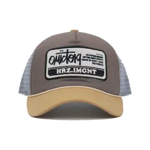 TRUCKER HAT TOPI JARING PRIA DISTRO ORIGINAL TAN ABU CREAM