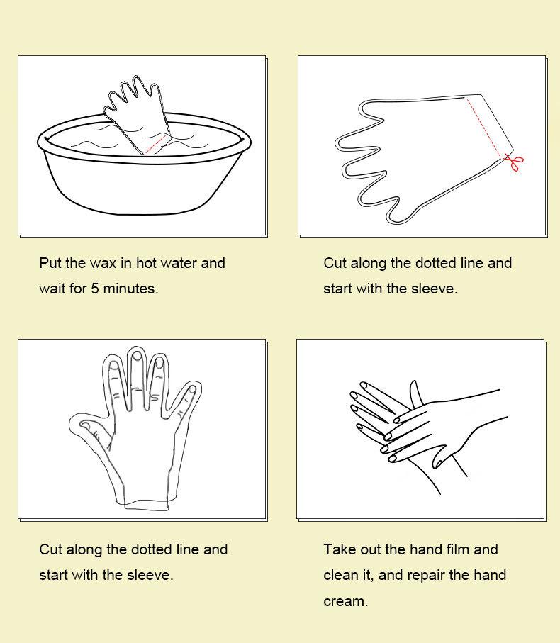 Product Introduction of Foreign Trade Exclusive Hand Wax Glove Hand Wax Mask Fading Wrinkle Moisture Replenishment Repair Hand Care 140G Pack 11