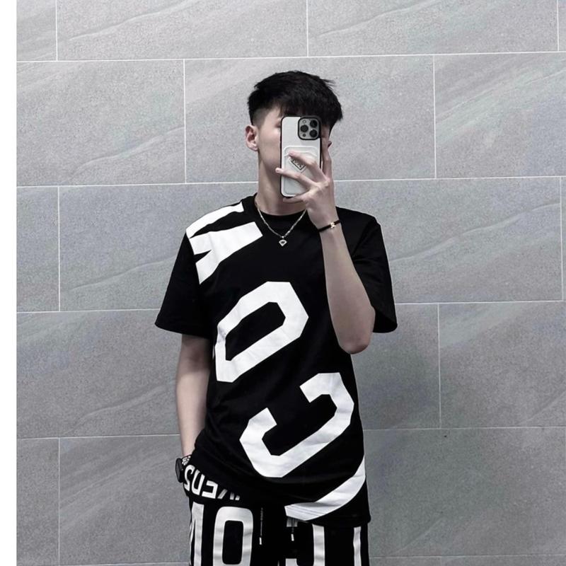 BỘ quần áo, in chũ ICON hai màu đen trắng Nam Menswear