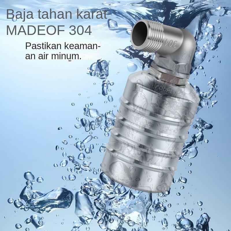 Product Introduction of 2 Hitungan Katup Apung Kontrol Level Air 304 Stainless Steel Katup Bola Apung Mini Sepenuhnya Otomatis Mati Otomatis Tangki Air Katup Pengontrol Level Air Aman Asupan Air Atas/Samping 9
