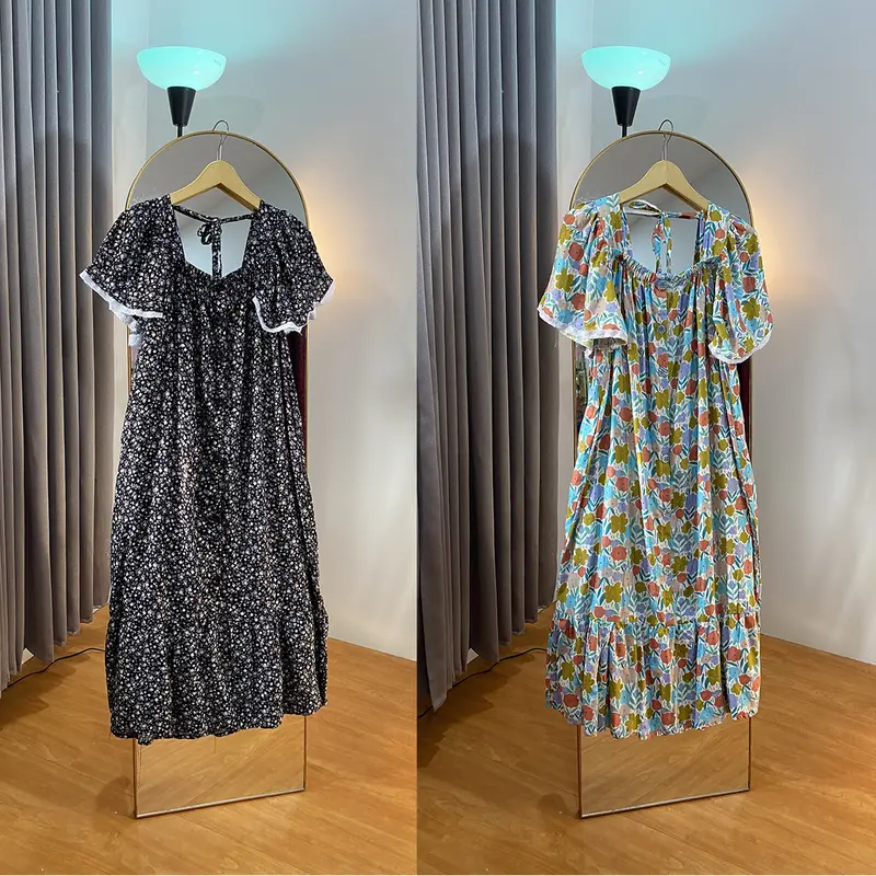 Geya Dress Daster Kekinian Busui Motif Bunga Rayon Viscose Kancing Cantik 2