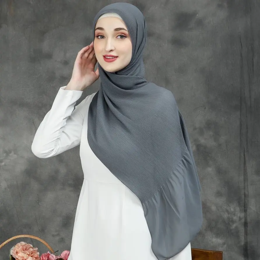 BUY 1 TAKE 1  chiffon half pleated hijab rectangle