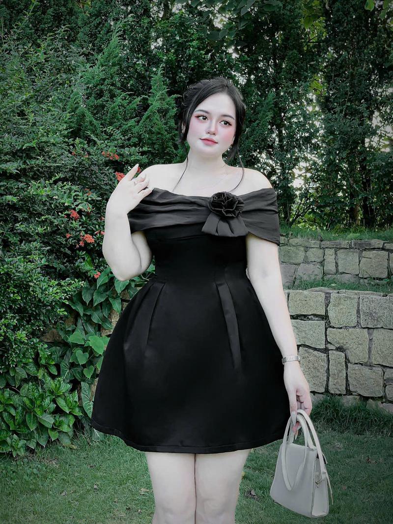 Product Introduction of ĐẦM ĐI TIỆC TAFTA TRỄ VAI KẾT HOA BIGSIZE 55KG - 90KG [ D002 ] Nữ Voan Women Dress 11