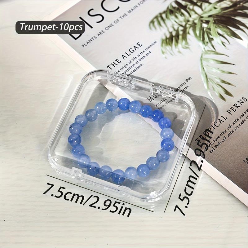 Bộ Sắp Xếp Trang Sức Acrylic Trong Suốt, 10 Cái, Có Thể Xếp Chồng, Hộp Trưng Bày Vòng Tay Có Nắp Đậy, Làm Bằng Nhựa, Trong Suốt, Chống Bụi, Thích Hợp Cho Hạt, Dây Đeo Tay Và Lắc Tay 3