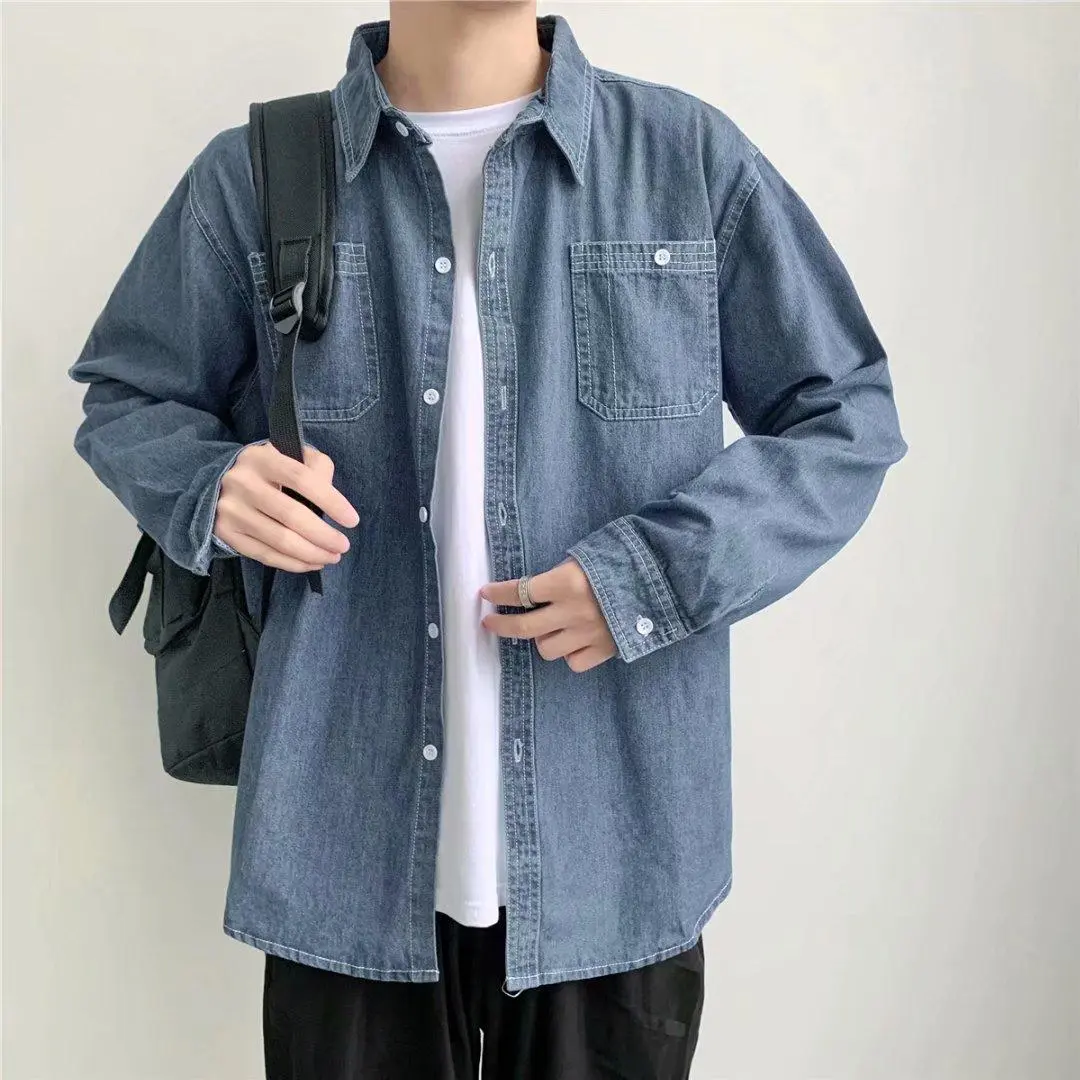 Áo Sơ Mi Denim, Dành Cho Nam Giới, Mỏng Mùa Hè, Tay Áo Dài, Dáng Rộng Vừa Vặn, Làm Bằng Cotton Nguyên Chất, Áo Khoác Chống Nắng, Thích Hợp Cho Bảo Hộ Lao Động Và Bảo Hộ Lao Động