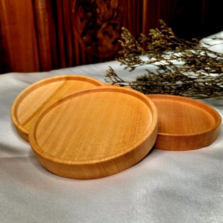 Coaster Kayu 10cm Tatakan Gelas Kayu Bulat Kotak Segienam Properti ...