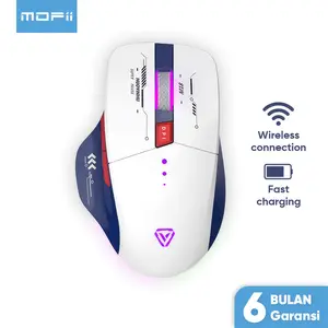MOFii Mouse Wireless Gaming Rechargeable Baterai Type-C Fast Charging 1600DPI RGB Light P6