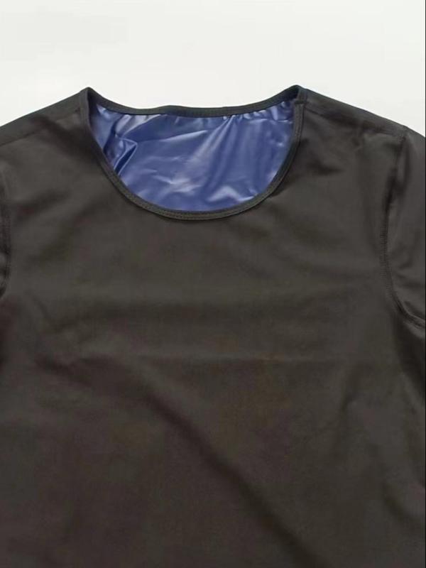 Women's Solid Round Neck Short Sleeve Sports Tee, Casual Style Crew Neck Sauna Top for Workout Gym Running Wear, Women Sport & Outdoor Clothing for Summer 8