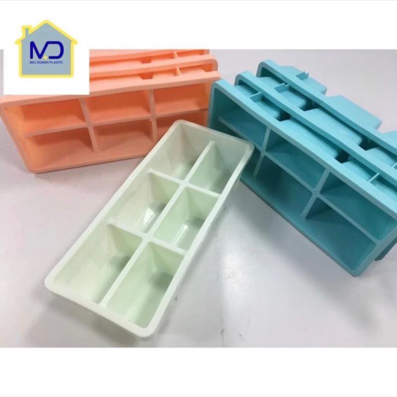 Khay Đá 6 Viên To Chất Nhựa Dẻo Siêu Bền