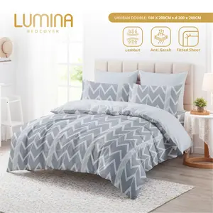 Lumina Bedcover - Sprei & Bedcover Set Cello Mix Silver - Ukuran Lengkap 140x200/180x200/160x200/200x200