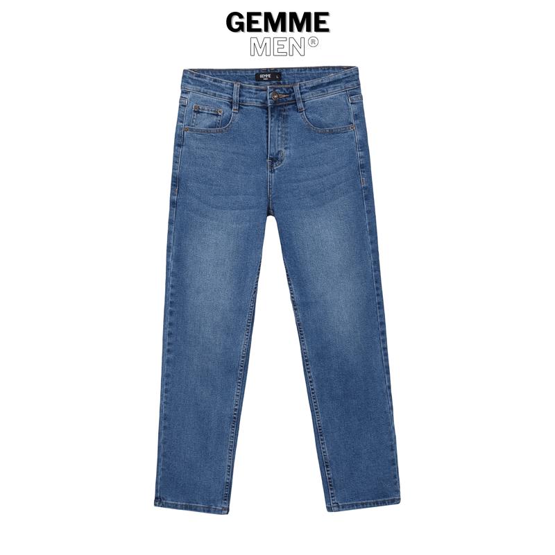  Quần jean denim big size GEMME MEN form ống suông đứng co giãn thể thao năng động big size 55kg -150kg Menswear Ong 