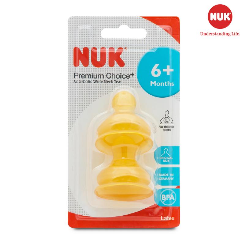 Bộ 2 núm ti NUK Premium Choice cao su tự nhiên an toàn siêu mềm chống rách 5
