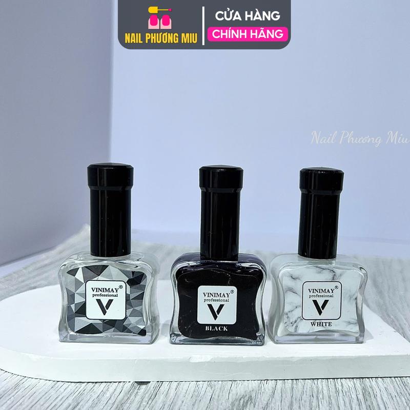  Cồn Loang Vinimay Màu Trắng Đen Trong Suốt Chính Hãng 15ml Làm Nail Nhanh Khô Tạo Hiệu Ứng Loang Màu Sơn Móng Nghệ Thuật Tiện Dụng Nữ Women 